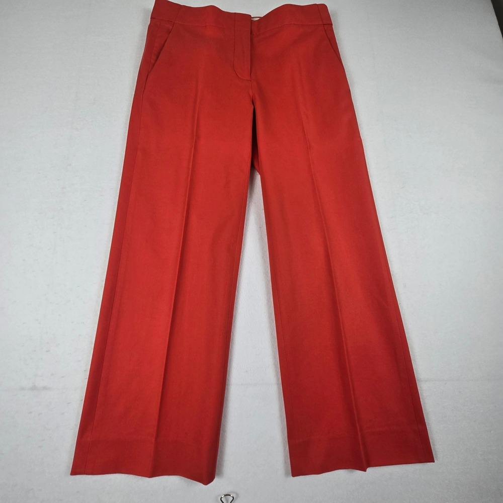J.Crew Dress Pants Womens 0 Red Cotton Blend Stretch Tailored Trousers (B5)‎